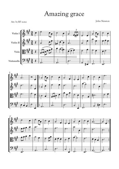 Amazing Grace (arr. RF notes)