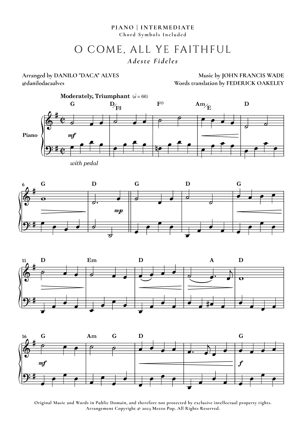 O Come, All Ye Faithful (arr. Danilo "Daca" Alves)