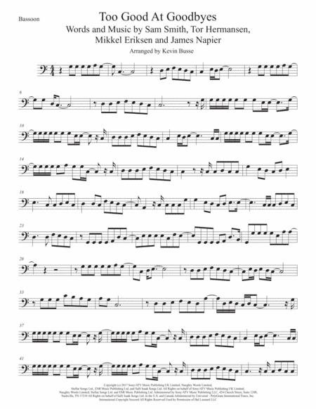 Too Good At Goodbyes (arr. Kevin Busse)