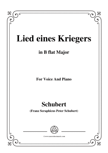 Schubert-Lied eines Kriegers,D.822,in B flat Major,for Voice and Piano (arr. MSM)