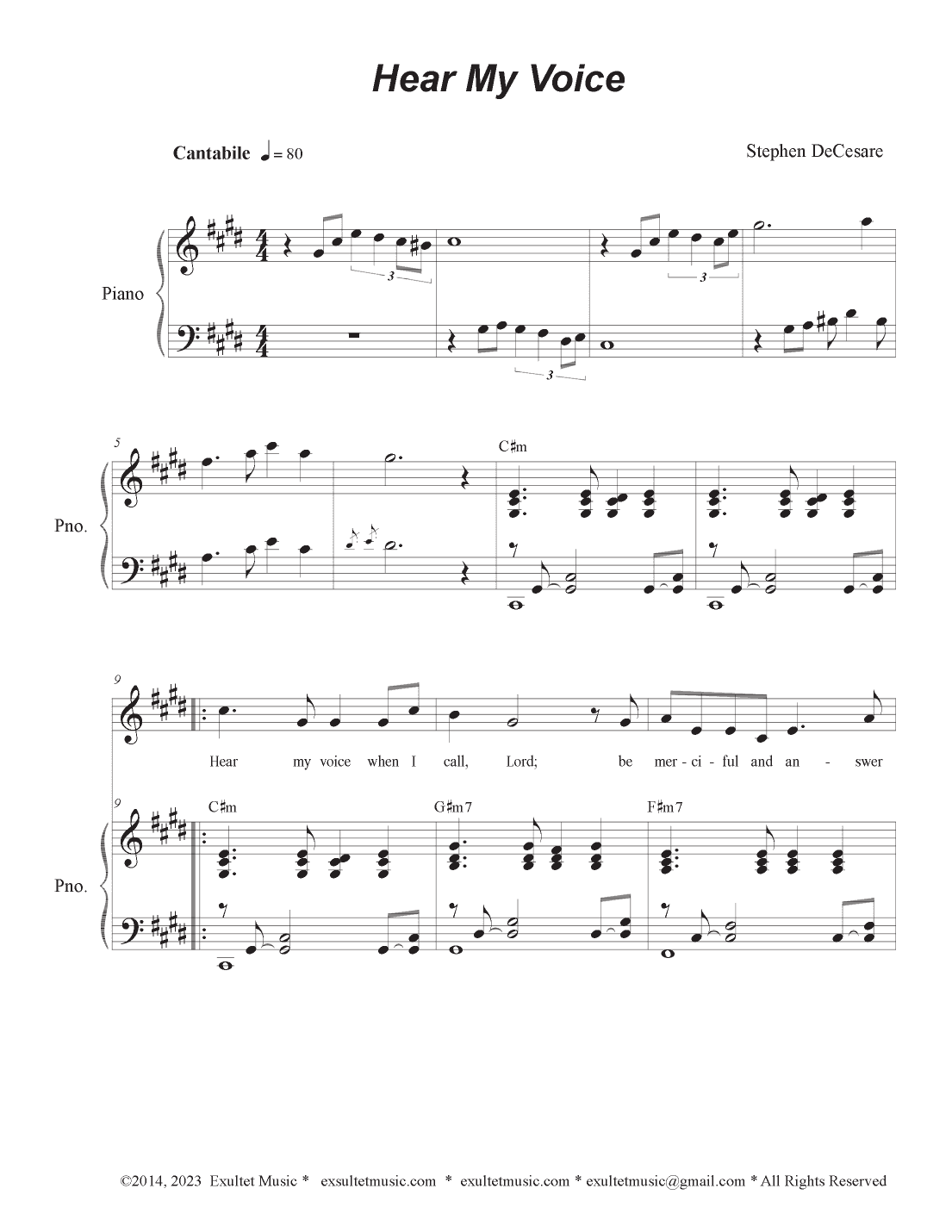 Hear My Voice (Vocal solo - High Key)