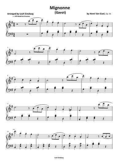 Mignonne (arr. Leah Ginzburg)
