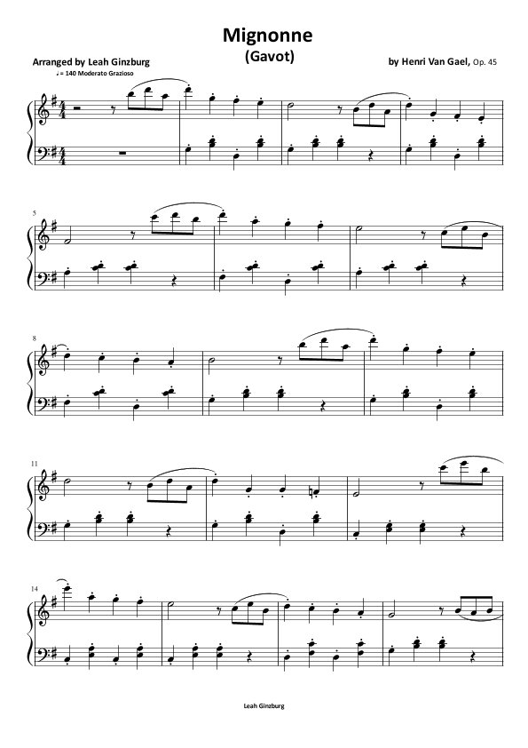 Mignonne (arr. Leah Ginzburg)