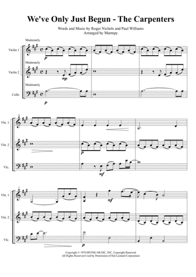 We've Only Just Begun (arr. Marmpy)