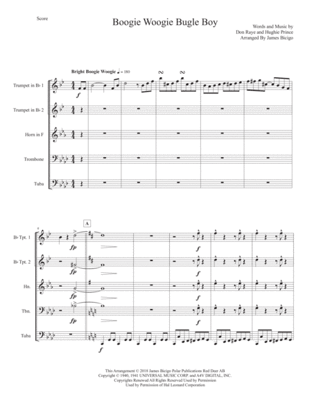 Boogie Woogie Bugle Boy (arr. James Bicigo)