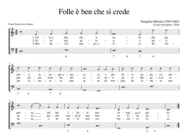 Folle è ben che si crede (arr. Early Music Scores)