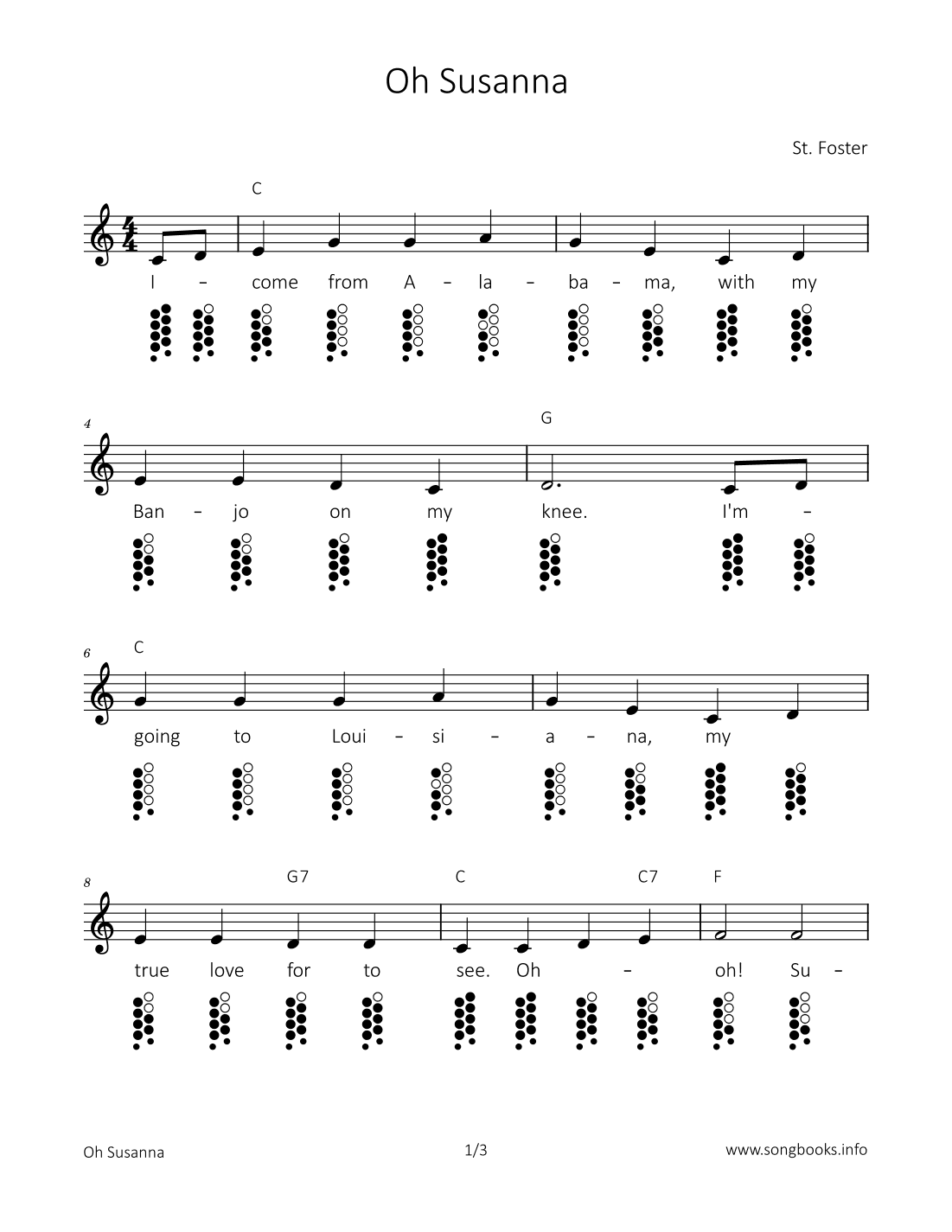Oh Susanna (arr. songbooks.info)