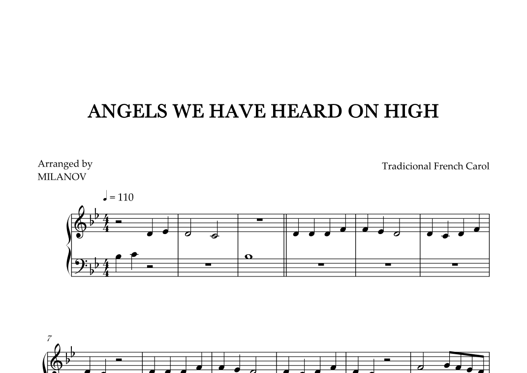 Angels We Have Heard on High | Christmas song | Piano | easy beginner (arr. Milanov)