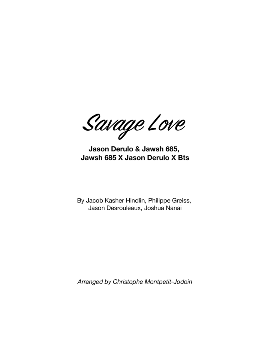 Savage Love (arr. Christophe Montpetit-Jodoin)