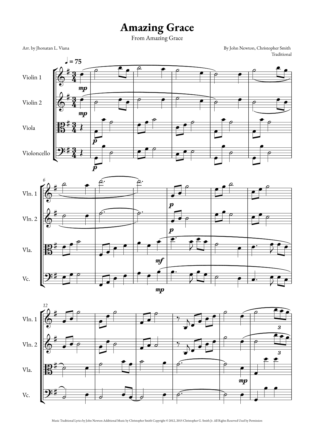 Amazing Grace (arr. Jhonatan Lucio Viana)