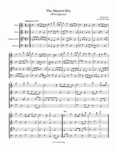 The Minstrel Boy (Wind Quartet) (arr. Jordan Grigg)