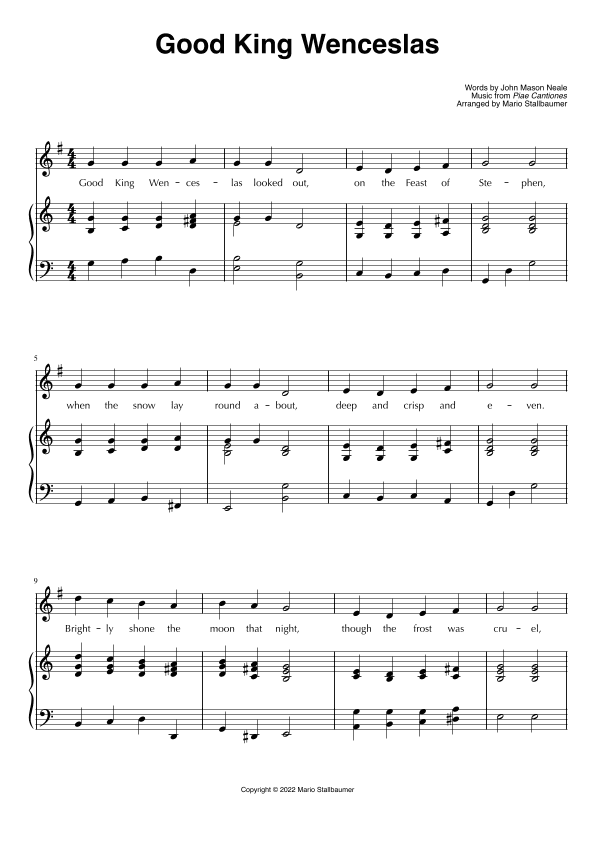 Good King Wenceslas (arr. Mario Stallbaumer)