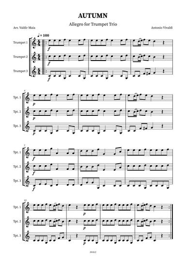 Autumn - The Four Seasons for Trumpet Trio (arr. Valdir Maia)