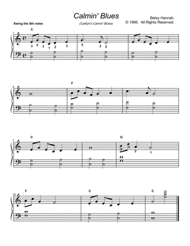 Calmin' Blues (an easy first blues composition)