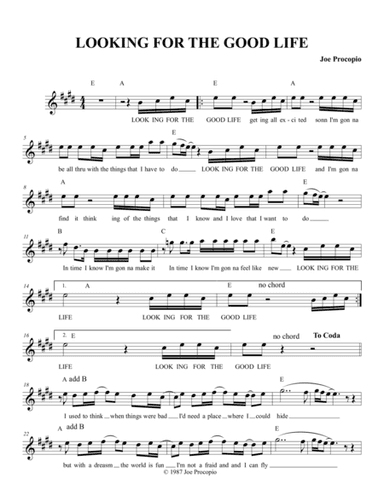 LOOKING FOR THE GOOD LIFE