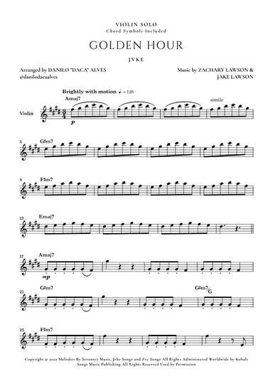 Golden Hour (arr. Danilo "Daca" Alves)