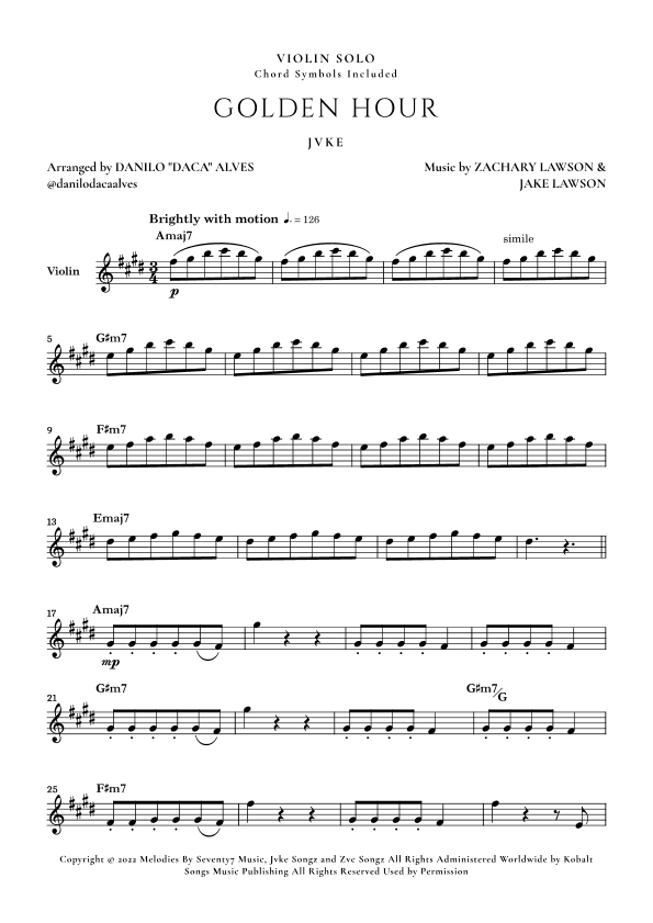 Golden Hour (arr. Danilo "Daca" Alves)