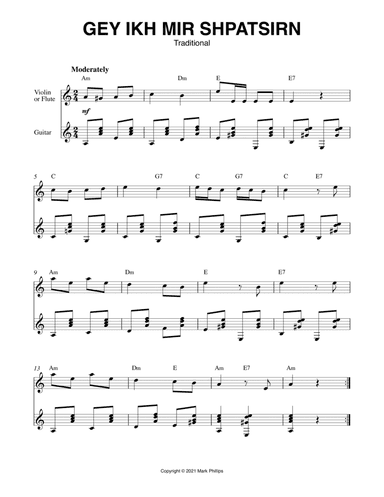Gey Ikh Mir Shpatsirn (arr. Mark Phillips)