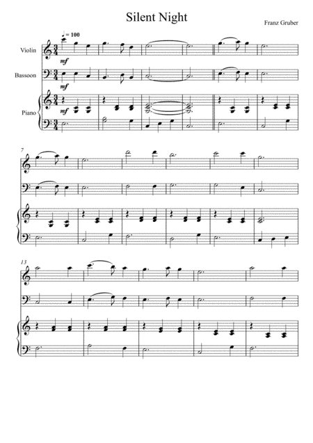 Franz Gruber - Silent Night (Violin and Bassoon Duet) (arr. André Laitano)