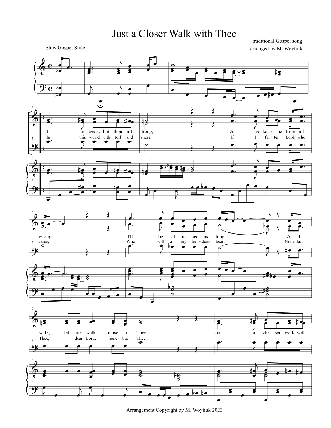 Just a Closer Walk with Thee (arr. Michael Woytiuk)