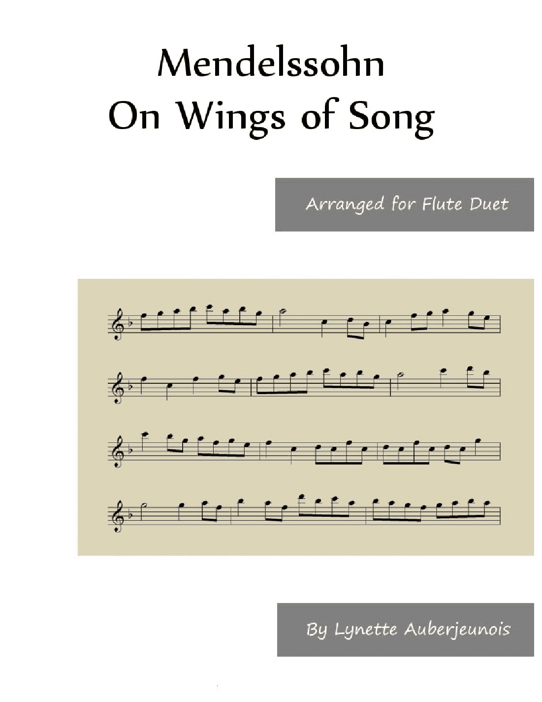 On Wings of Song - Flute Duet (arr. Lynette Auberjeunois)