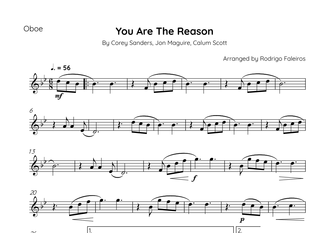 You Are The Reason (arr. Rodrigo Faleiros)