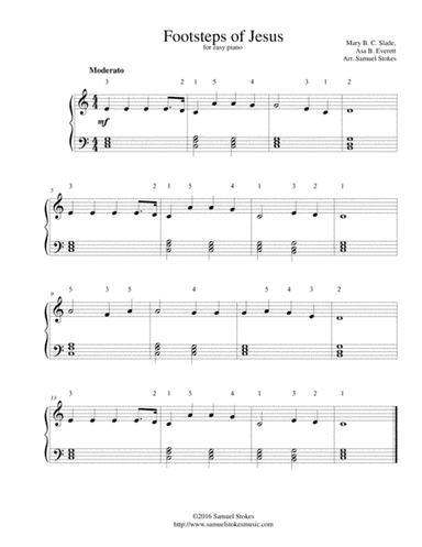 Footsteps of Jesus (Footprints of Jesus) - for easy piano (arr. Samuel Stokes)