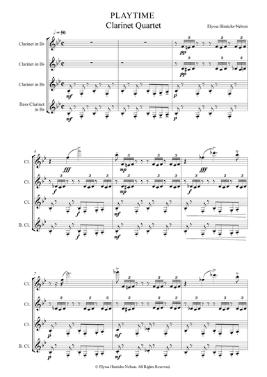 PLAYTIME Clarinet Quartet by Elyssa Hinrichs-Nelson