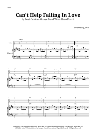 Can't Help Falling In Love (arr. Langanho)