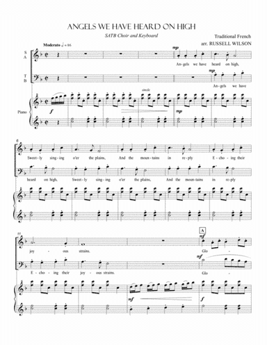 Angels We Have Heard On High SATB (arr. Russell Wilson)
