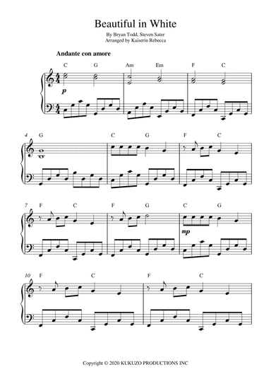 Beautiful In White (arr. Kaiserin Rebecca)