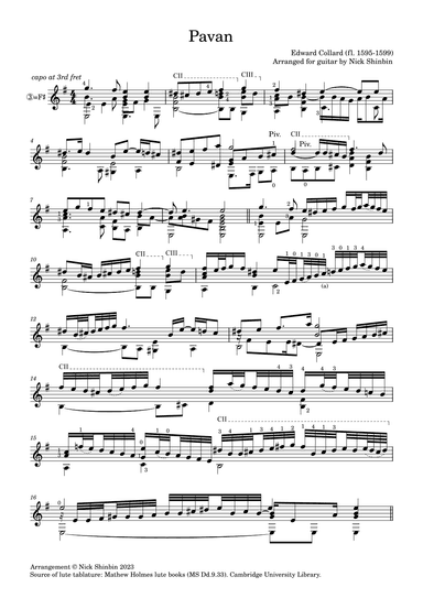 Pavan (Dd.9.33) (arr. Nick Shinbin)