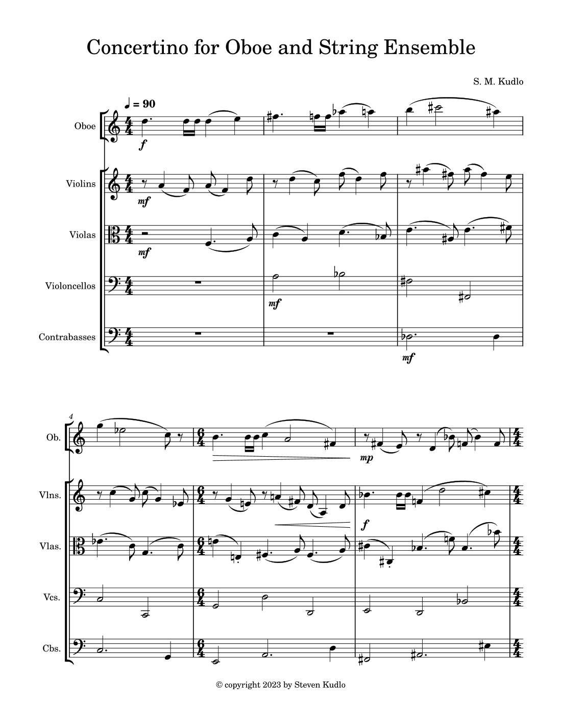 Concertino for Oboe and String Ensemble