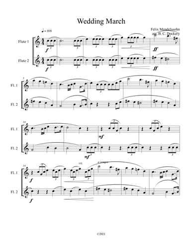 Wedding March (Flute Duet) (arr. B. C. Dockery)