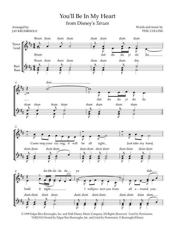 You'll Be In My Heart (arr. Jay Krumbholz)