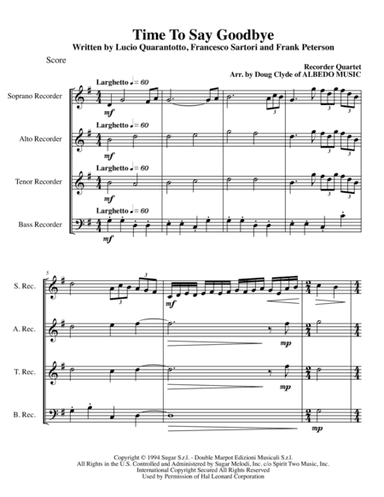 Time To Say Goodbye (arr. Doug Clyde)
