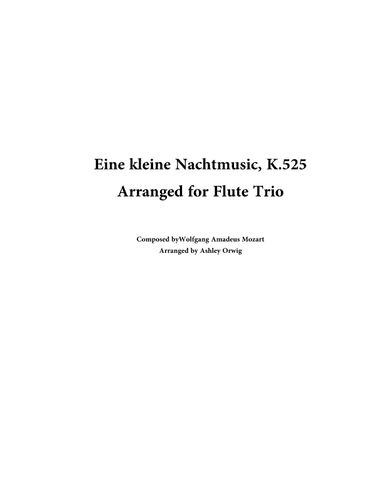 Eine kleine Nachtmusik, k.525 (arr. Ashley Orwig)