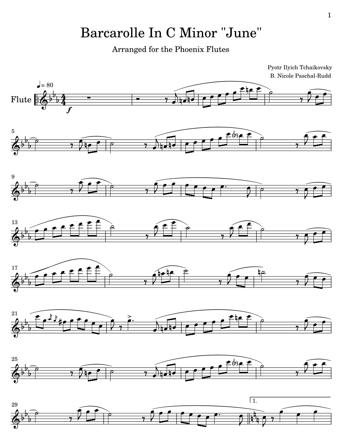 Barcarolle In C Minor "June" (arr. B. Nicole Paschal-Rudd)