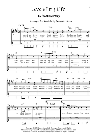 Love Of My Life (arr. Fernando Neves)