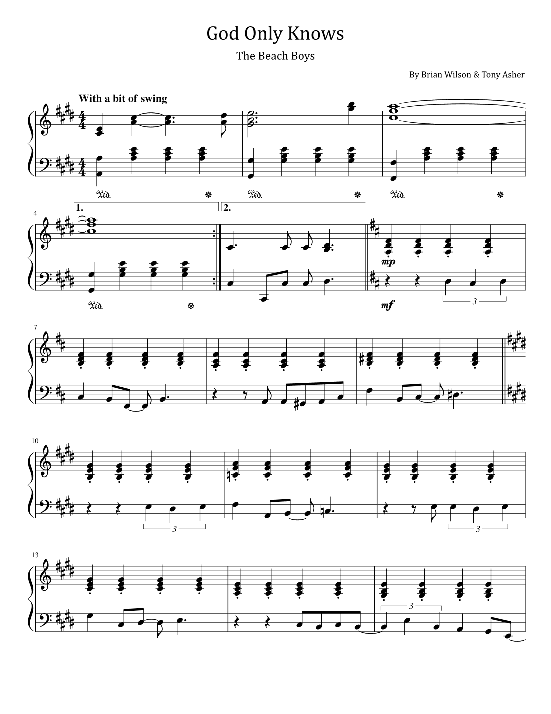 God Only Knows (arr. poon)