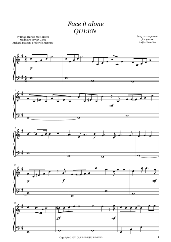 Face It Alone (arr. Antje Günther)