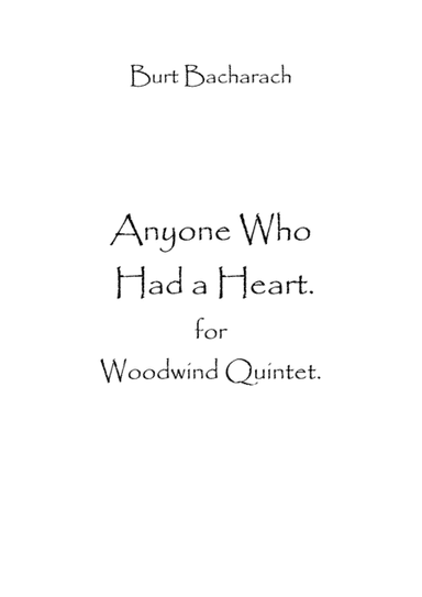 Anyone Who Had A Heart (arr. Spence Bundy)