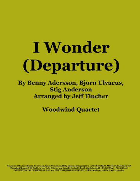 I Wonder (arr. Jeff Tincher)