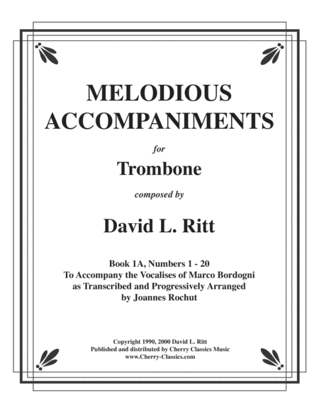 Melodious Accompaniments from Bordogni Rochut 1-20 for Trombone including mp3 play-along files