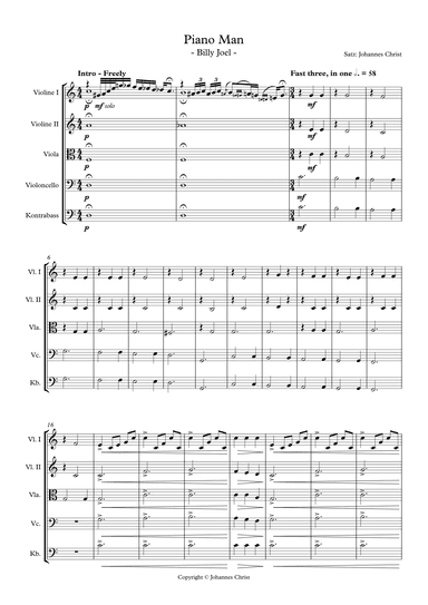 Piano Man (arr. Johannes Christ)