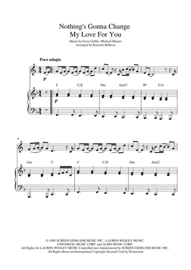 Nothing's Gonna Change My Love For You (arr. Kaiserin Rebecca)