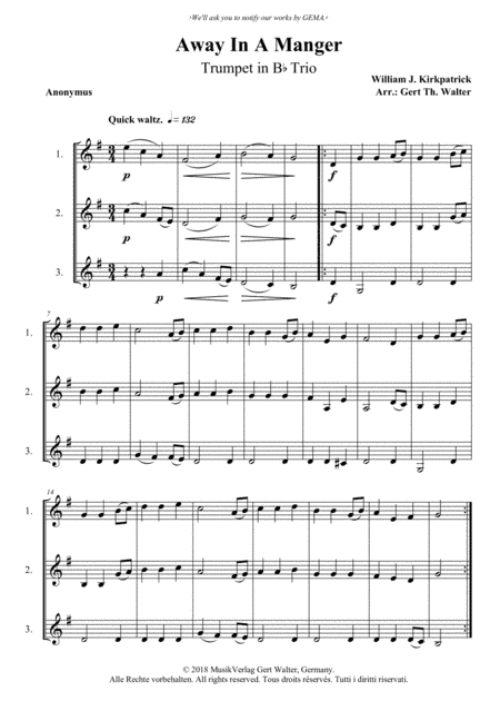 Away In A Manger (2nd. version) (arr. Gert Th. Walter)