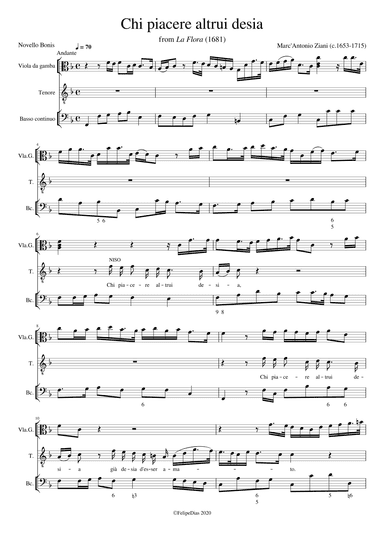 Chi piacere altrui desia (arr. Early Music Scores)