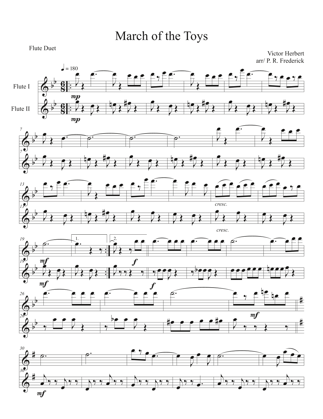 March of the Toys (Flute Duet) (arr. P. R. Frederick)