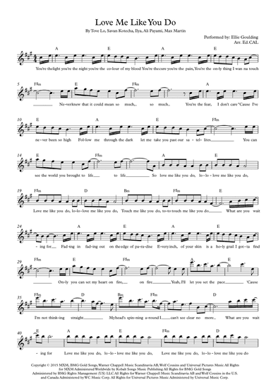 Love Me Like You Do (arr. Arr. Ed.CAL)